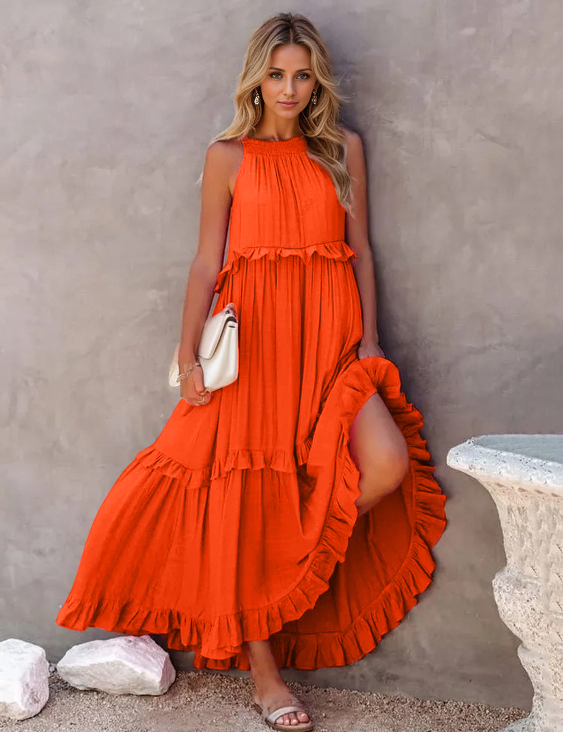 Stevie Tiered Maxi Dress with Pockets