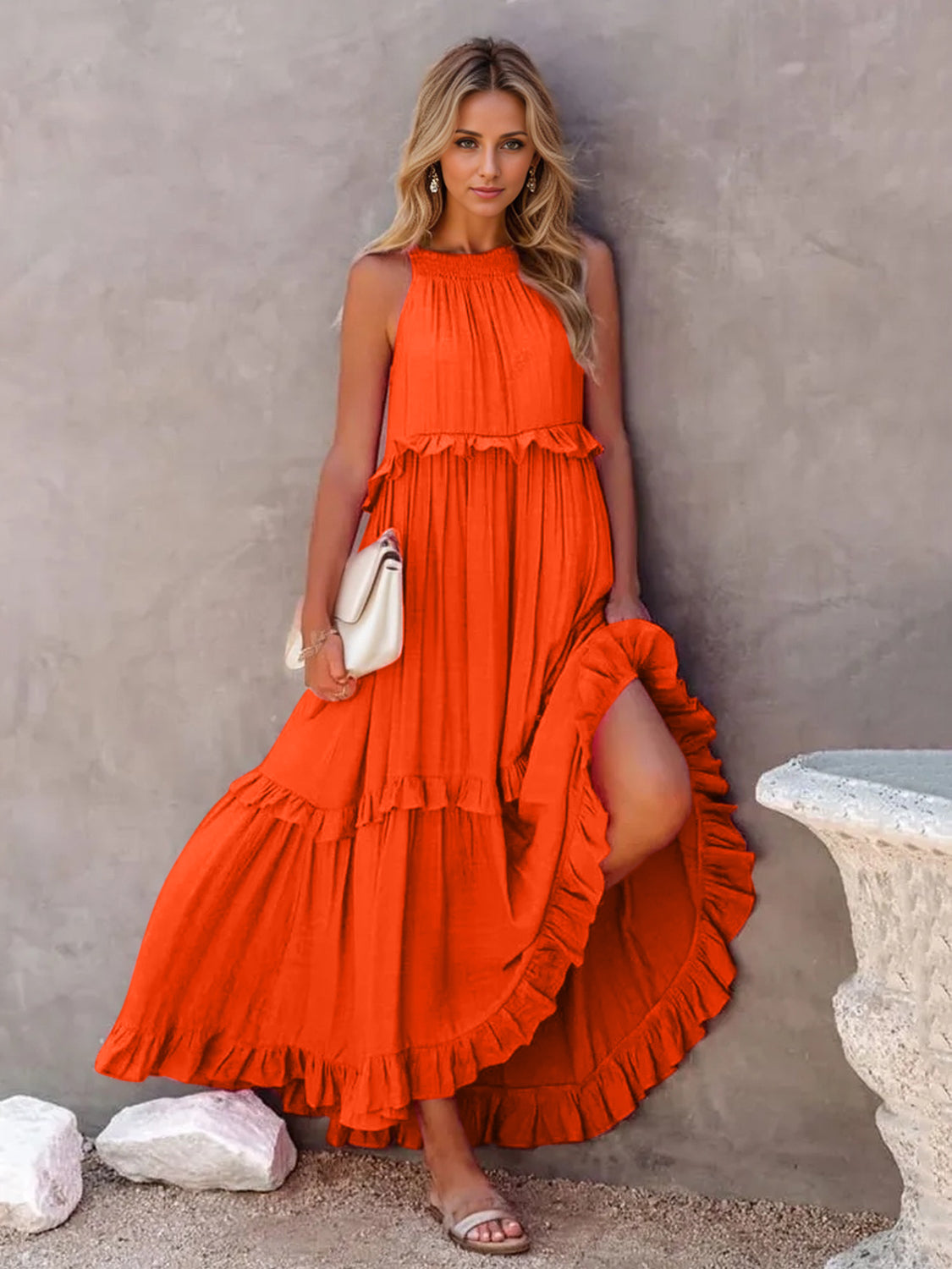 Stevie Tiered Maxi Dress with Pockets