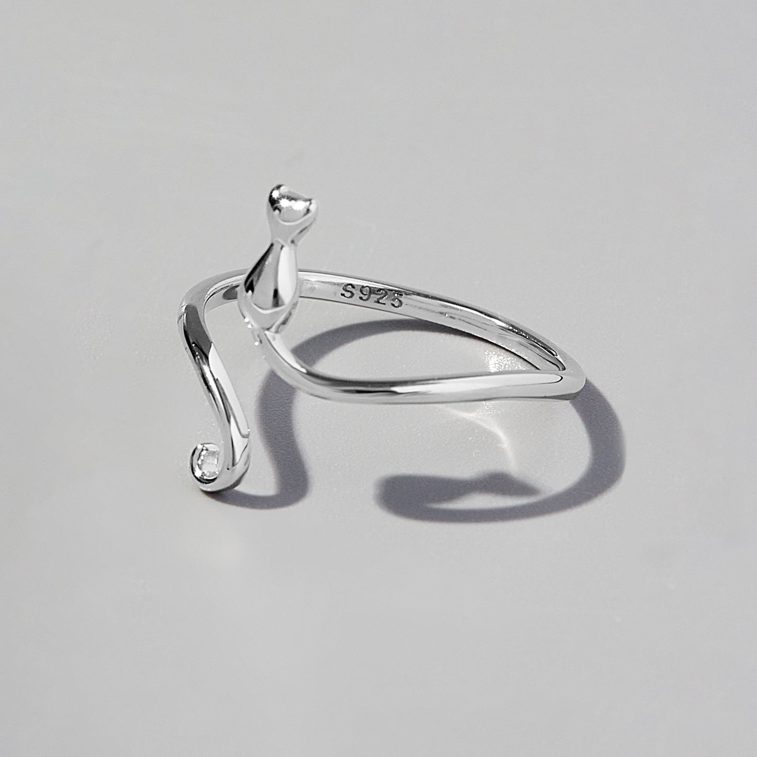 Curious Cat 925 Sterling Silver Ring