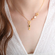 Sistar Six Star Drop Necklace