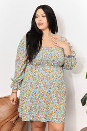 Ashley Floral Square Neck Dress