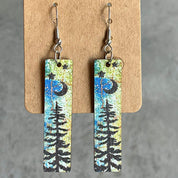 Moonlit Forest Wooden Dangle Earrings