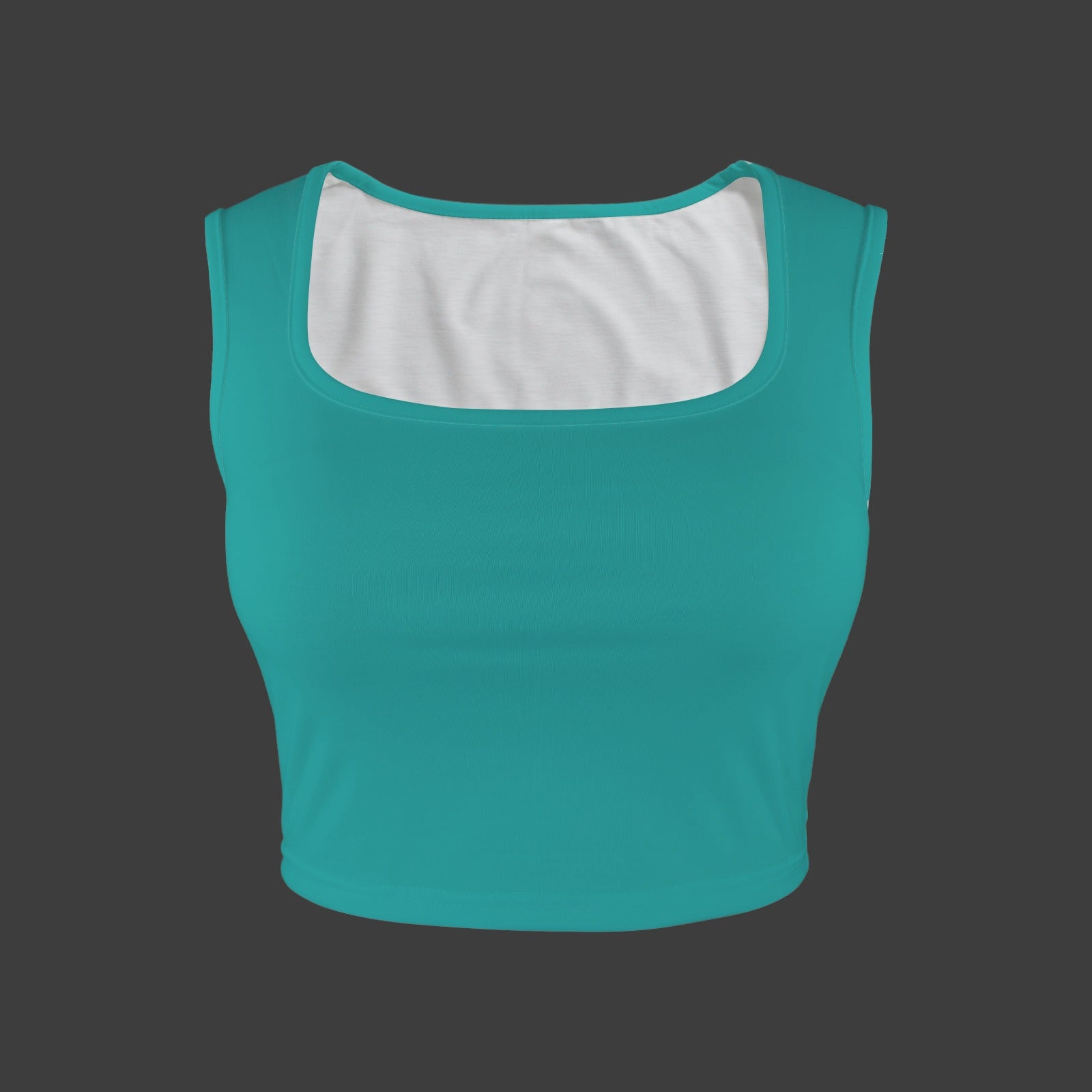 Teal TK Exclusive Square Neck Crop Tank Top