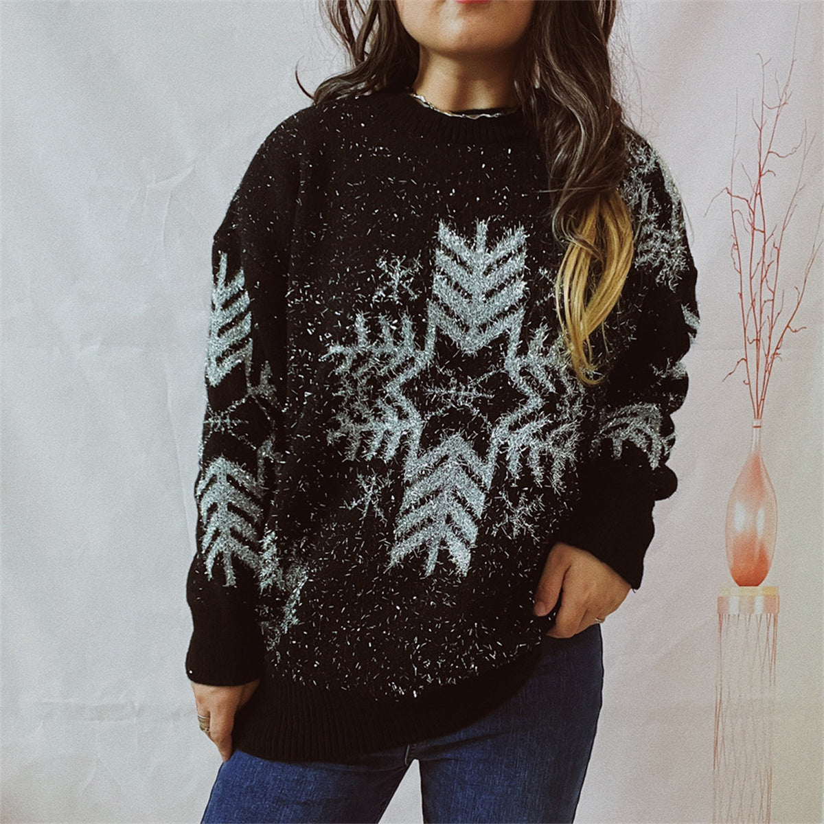 Yulia Oversized Snowflake Sweater