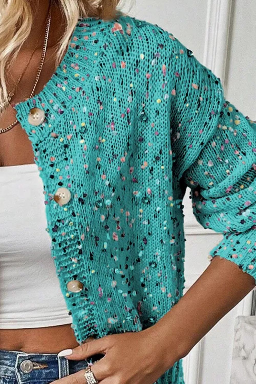 Party Time Confetti Medium Length Cardigan