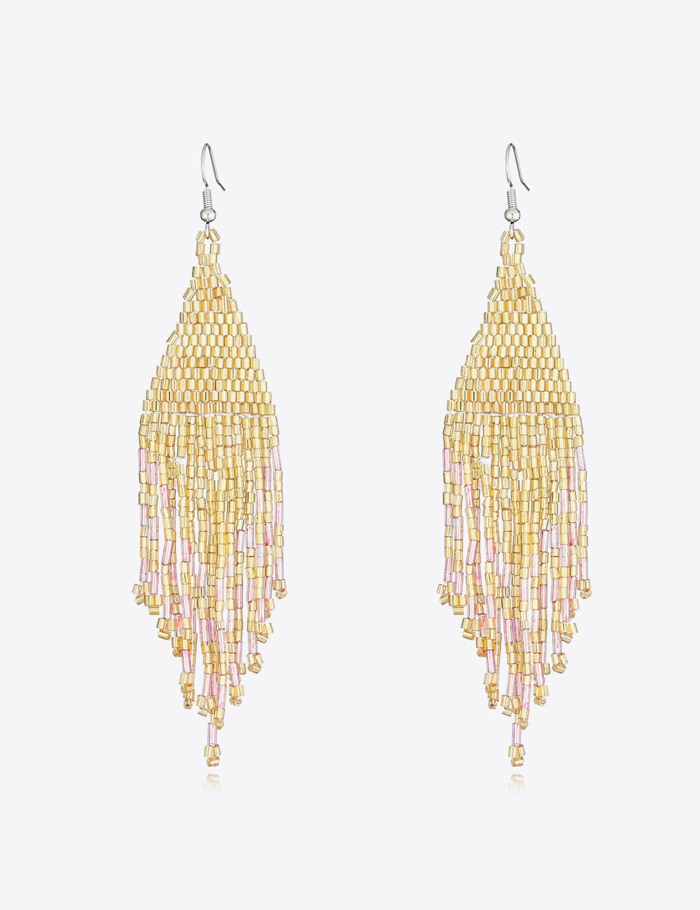 Metallic Beaded Dangle Earrings