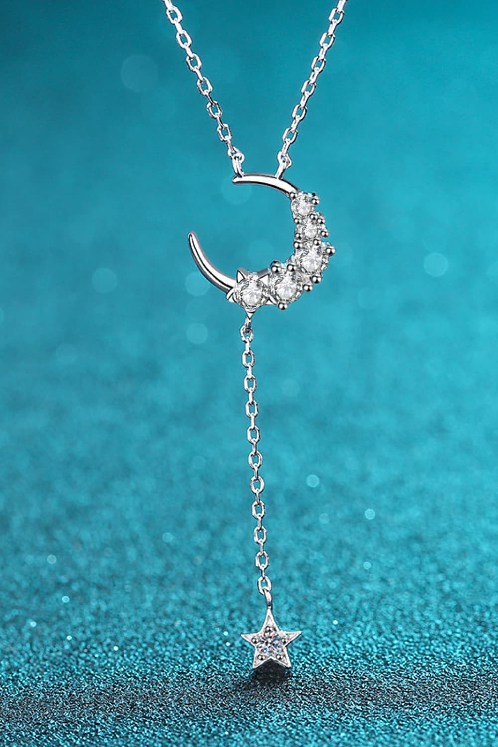 Make a Wish Star & Moon Moissanite Necklace