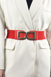 Double D Buckle Faux Leather Belt