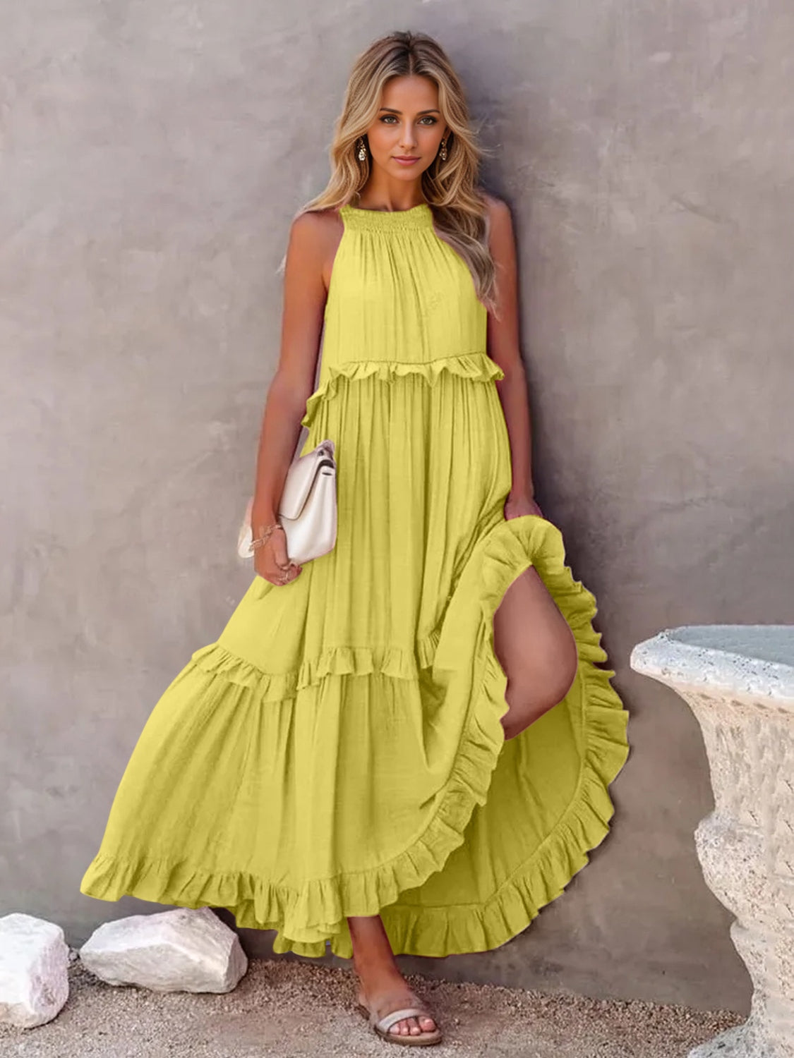 Stevie Tiered Maxi Dress with Pockets