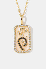 Rhinestone Zodiac Constellation Pendant Copper Necklace