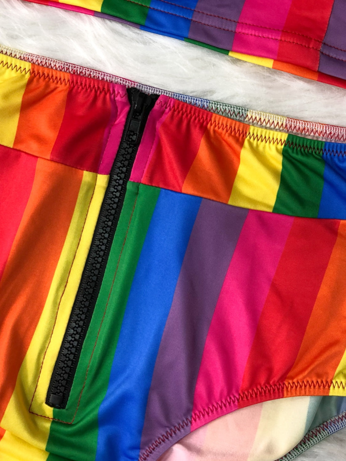 Rainbow Vibes Cap Sleeve and Brief Swimsuit Set