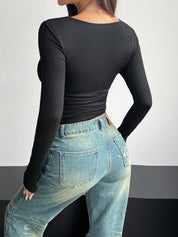 Cosmo Square Neck Long Sleeve Shirt