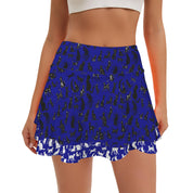 Deep Blue Mystical Cats TK Exclusive Double Layer Mini Skort