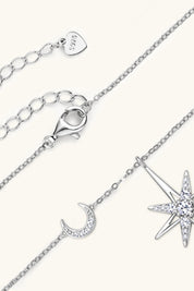 Moon Star Moissanite Necklace
