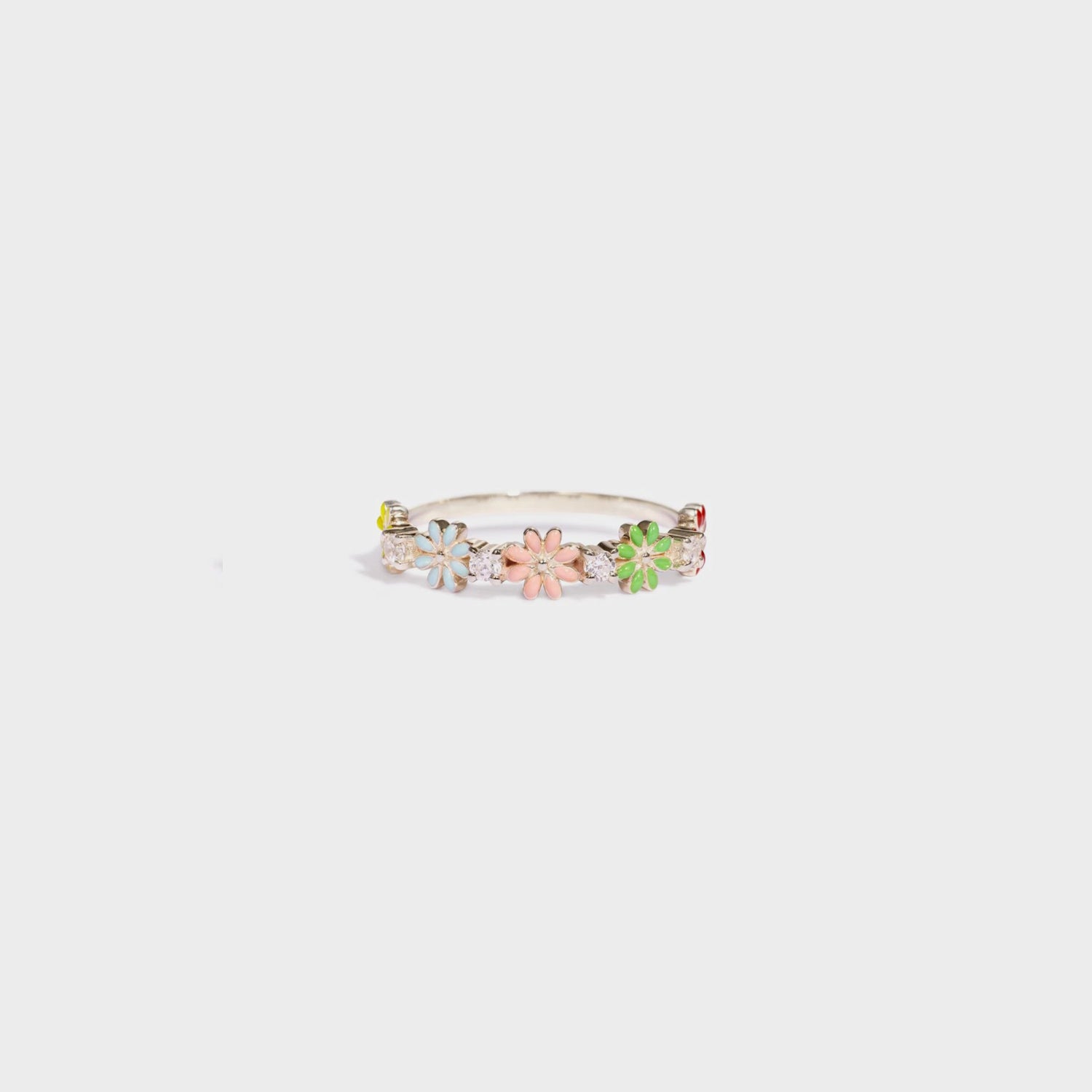 Flower Power 925 Sterling Silver Zircon Ring