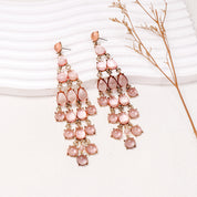 Glass Tiered Drop Earrings