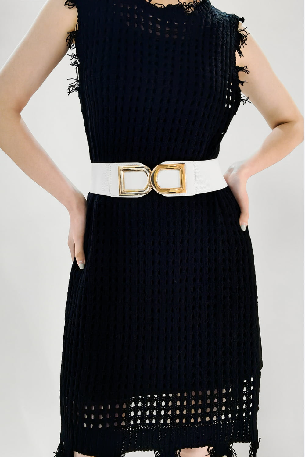 Double D Buckle Faux Leather Belt