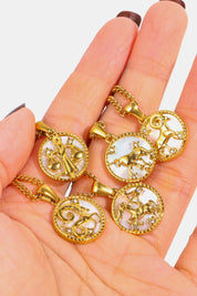 Zodiac Constellation 18K Gold-Plated Pendant Necklace