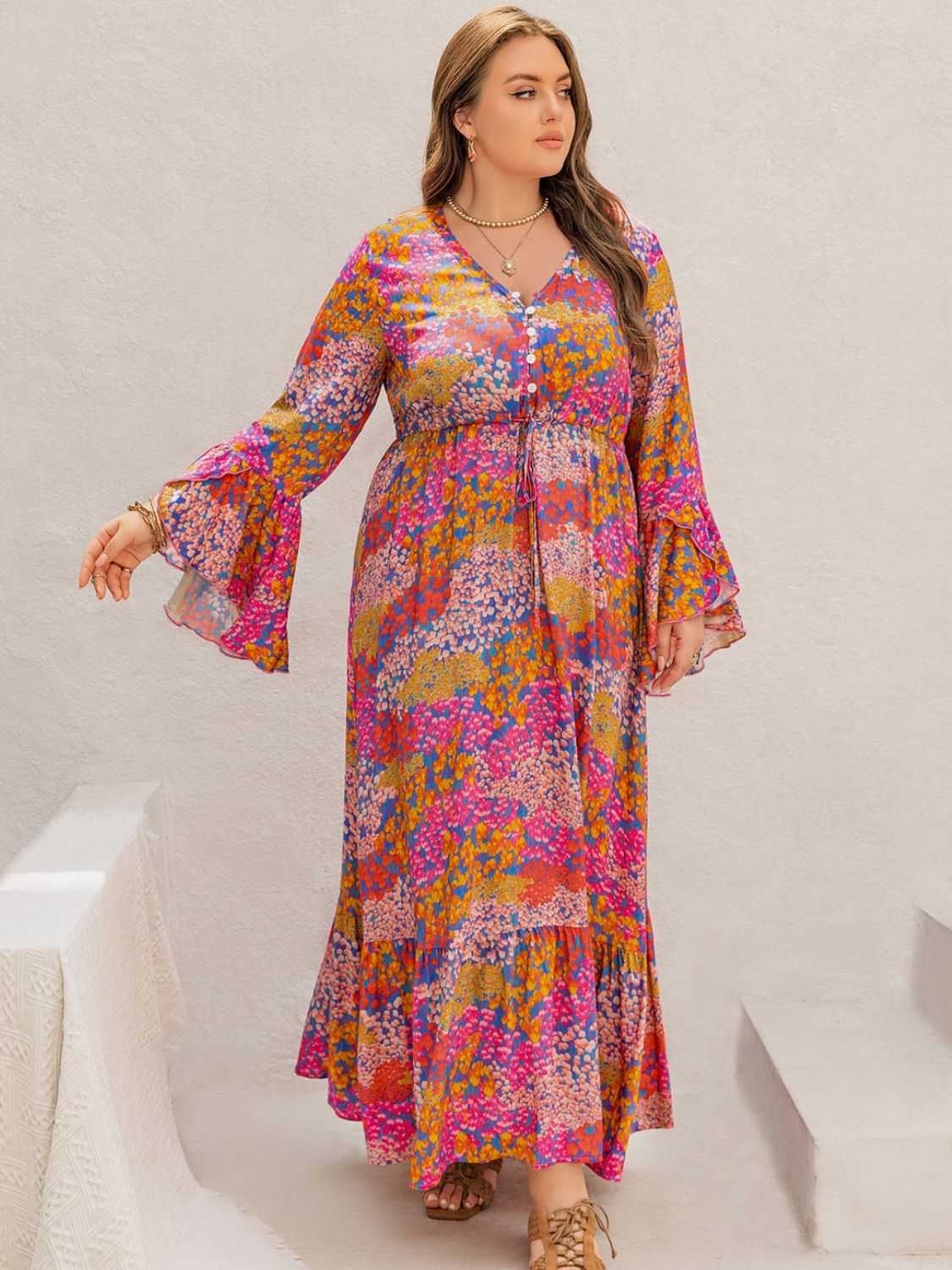 Newport Flared Sleeve Maxi Dress
