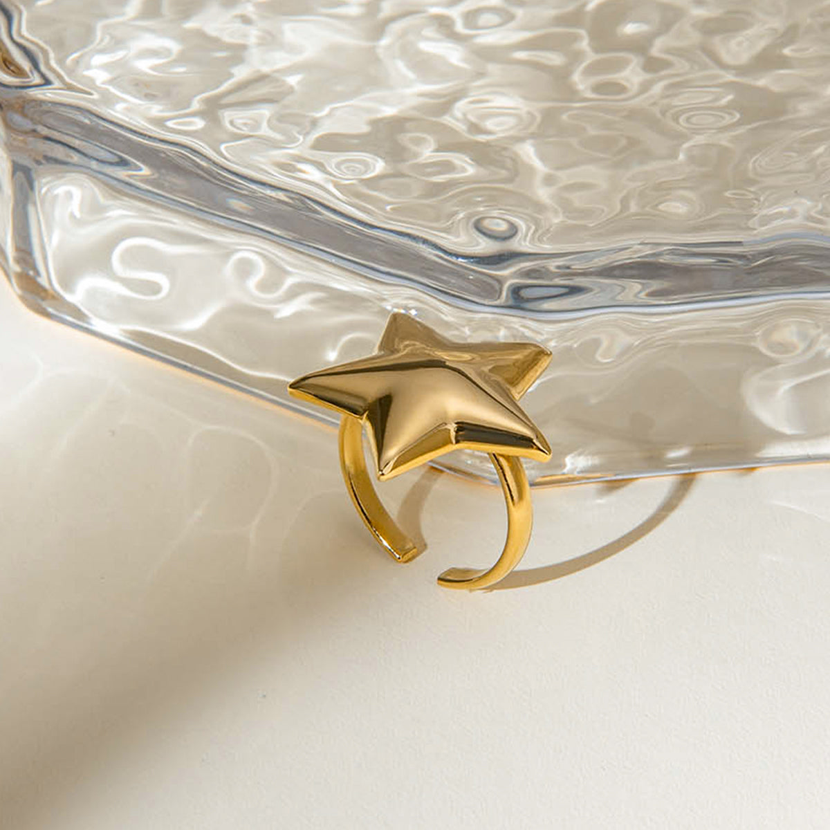 18K Gold-Plated Adjustable Star Ring