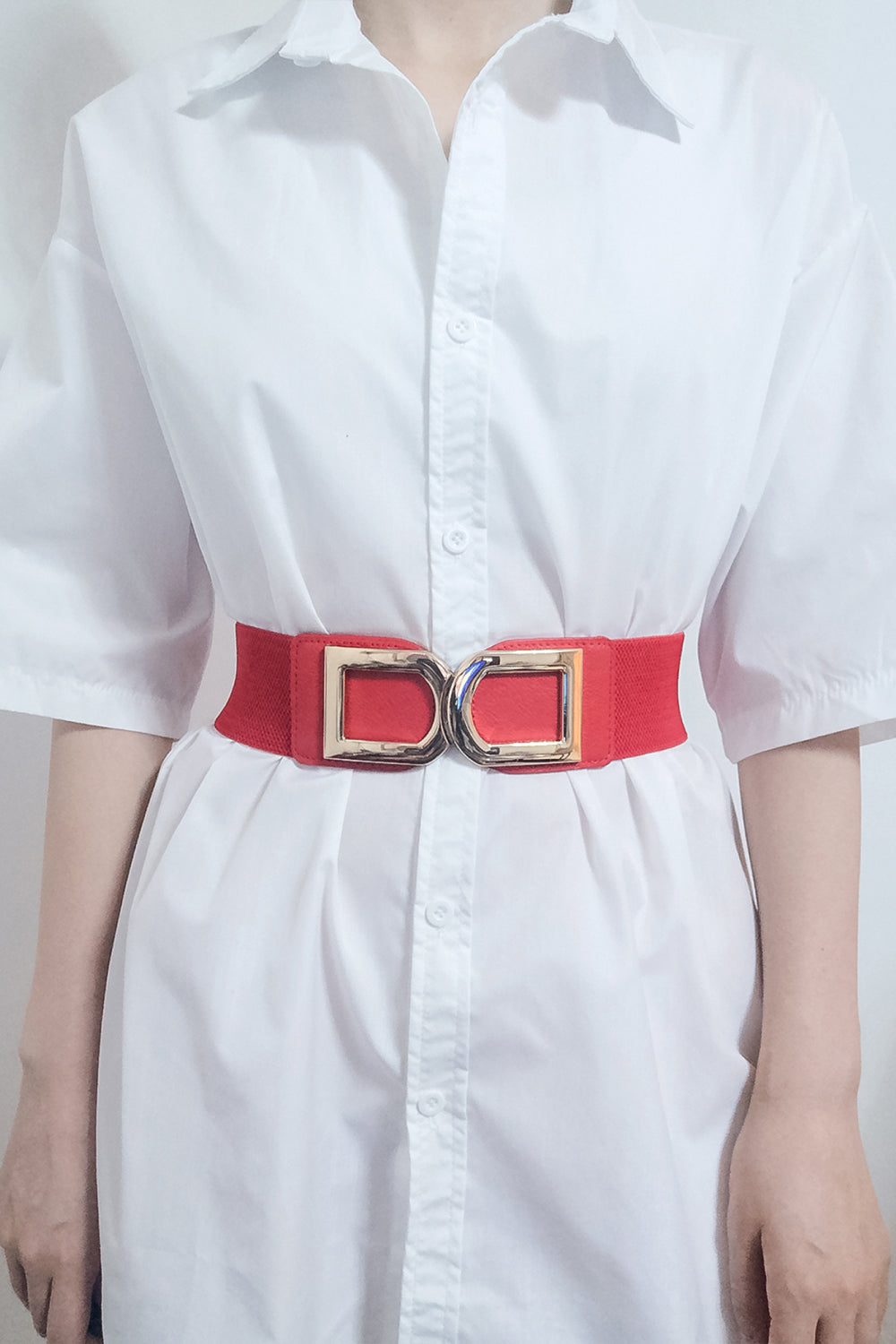 Double D Buckle Faux Leather Belt