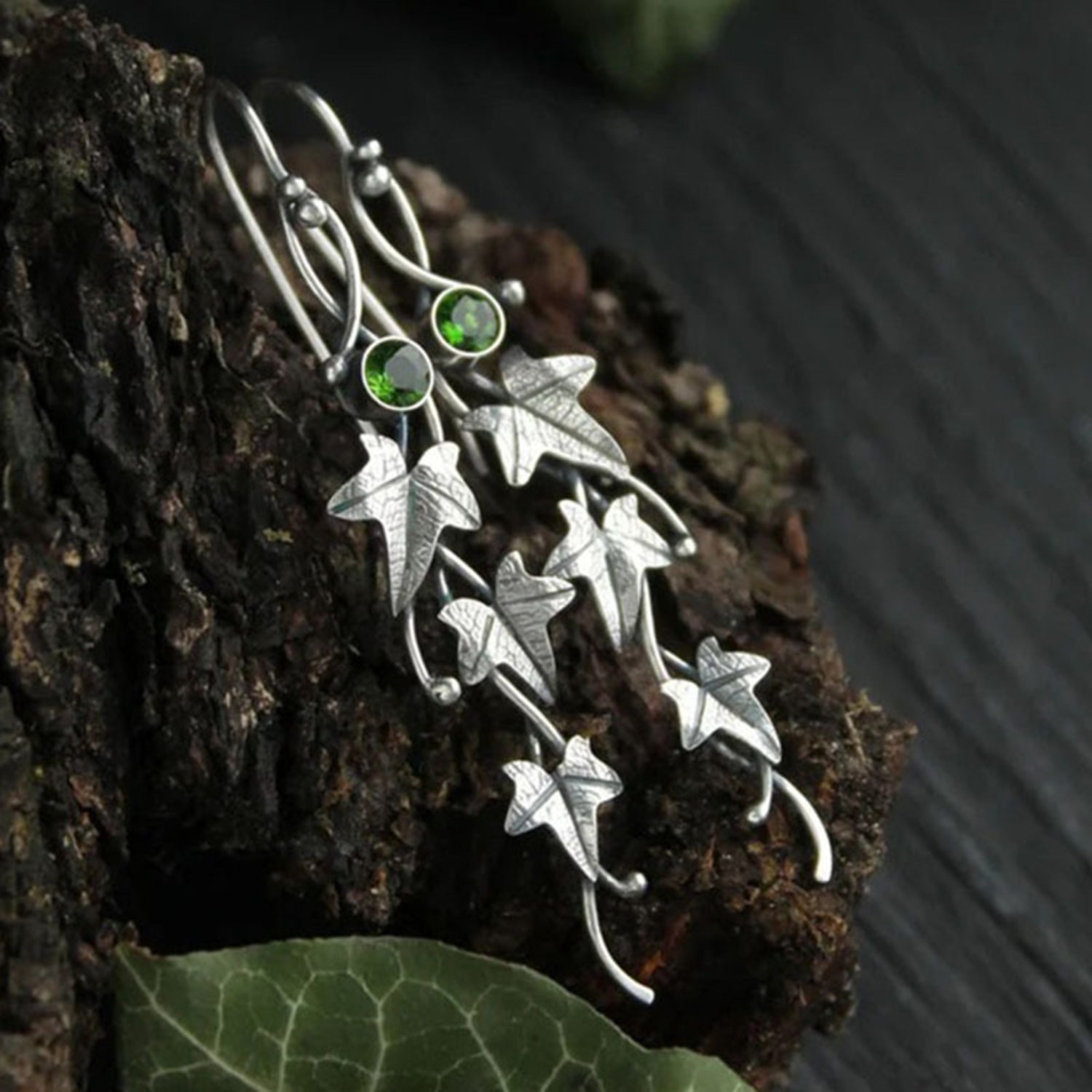 Elven Ivy Leaf Dangle Earrings