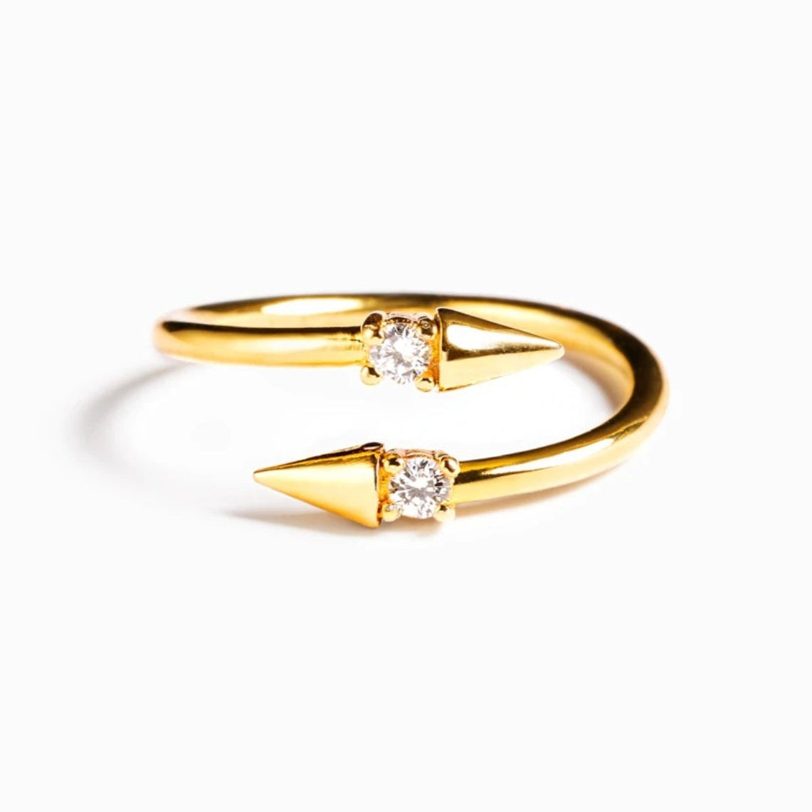 Both Ways Gold-plated 925 Sterling Silver Bypass Ring