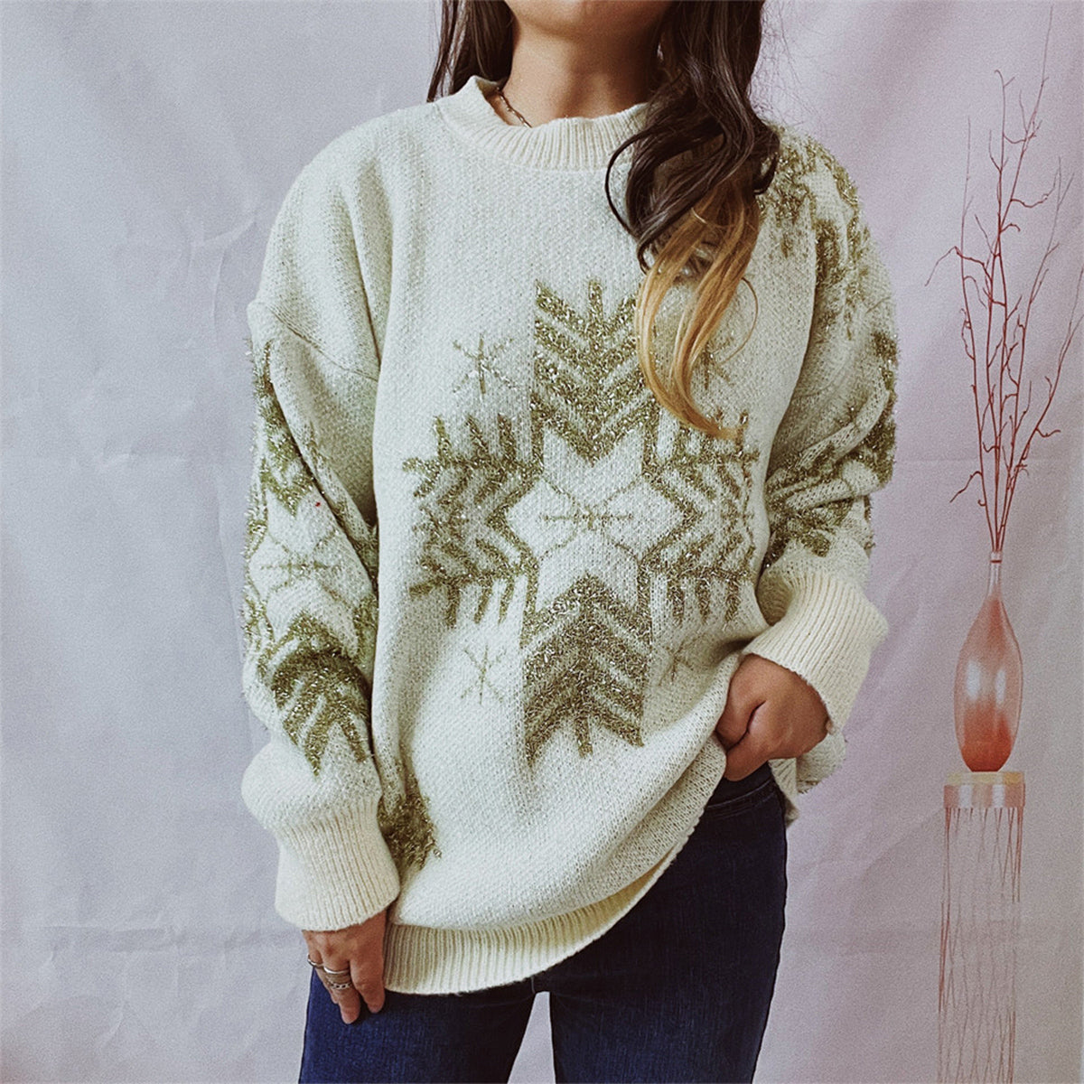Yulia Oversized Snowflake Sweater
