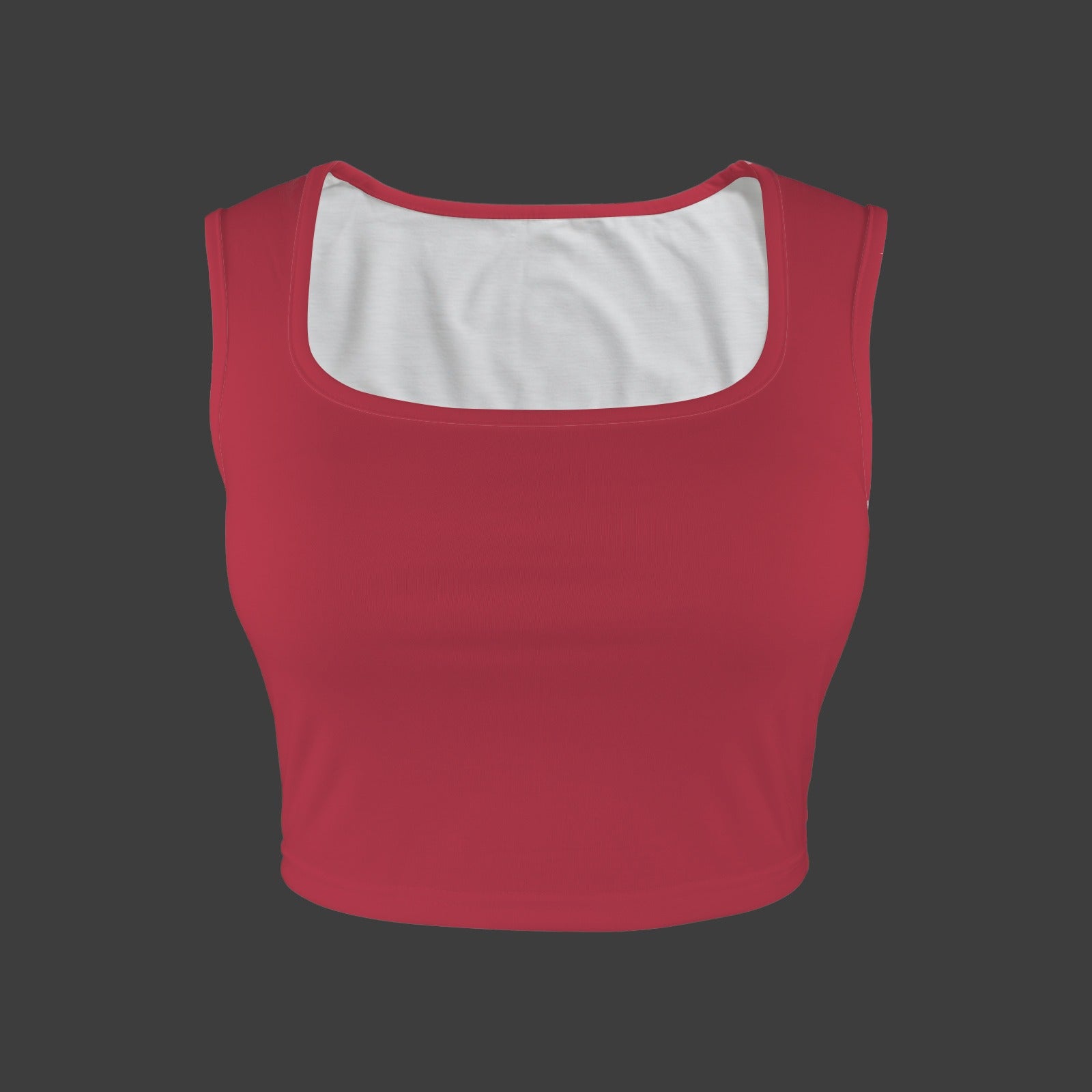 Red TK Exclusive Square Neck Crop Tank Top