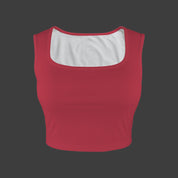 Red TK Exclusive Square Neck Crop Tank Top