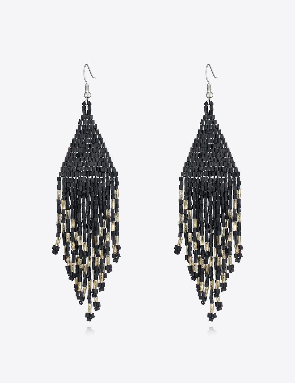 Metallic Beaded Dangle Earrings