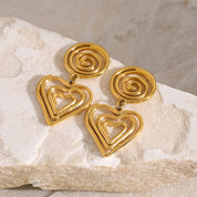 Wire Wrap Heart Earrings