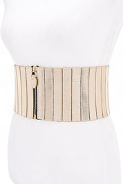Metallic Stretch Zip Up Corset Belt | Twilight Kisses