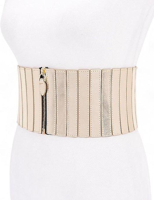 Metallic Stretch Zip Up Corset Belt | Twilight Kisses