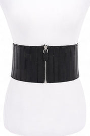 Metallic Stretch Zip Up Corset Belt | Twilight Kisses
