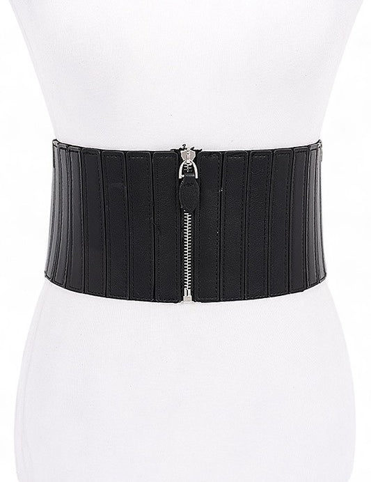 Metallic Stretch Zip Up Corset Belt | Twilight Kisses