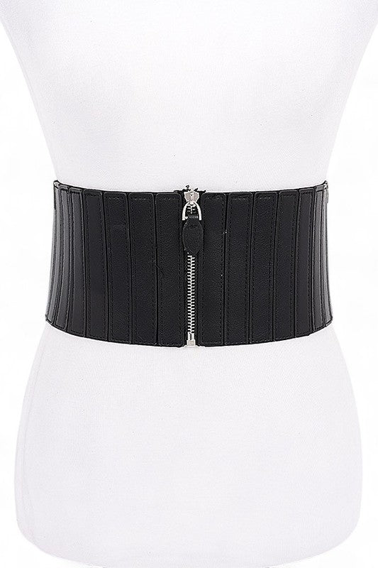 Metallic Stretch Zip Up Corset Belt | Twilight Kisses