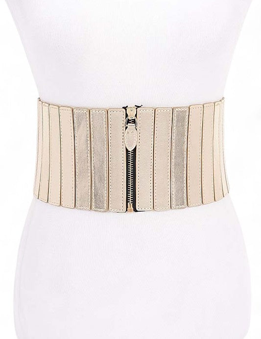 Metallic Stretch Zip Up Corset Belt | Twilight Kisses