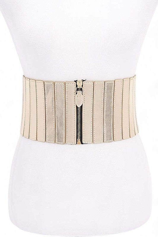 Metallic Stretch Zip Up Corset Belt | Twilight Kisses