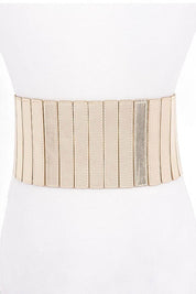 Metallic Stretch Zip Up Corset Belt | Twilight Kisses