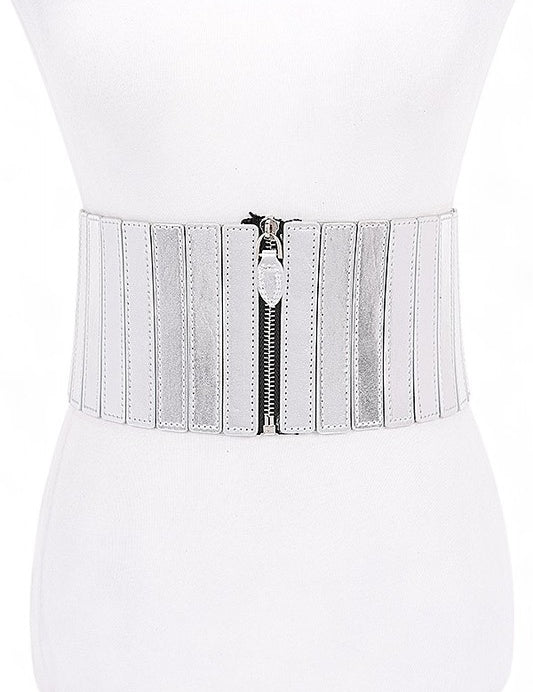 Metallic Stretch Zip Up Corset Belt | Twilight Kisses
