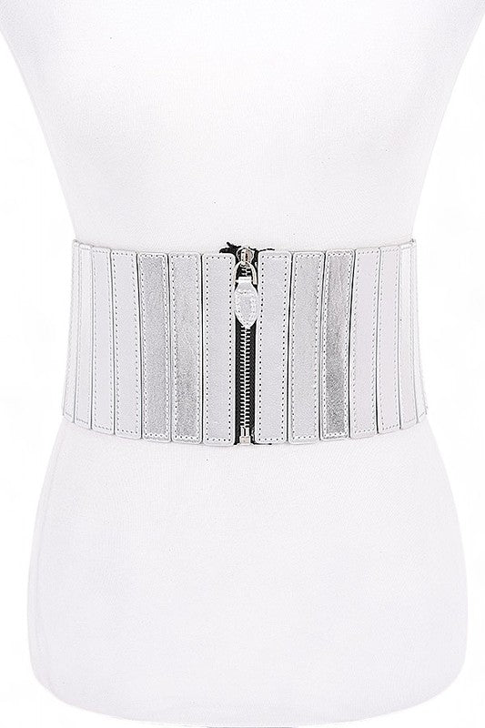 Metallic Stretch Zip Up Corset Belt | Twilight Kisses