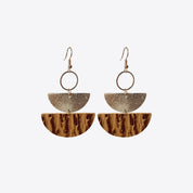 Faux Leather Semicircle Drop Earrings