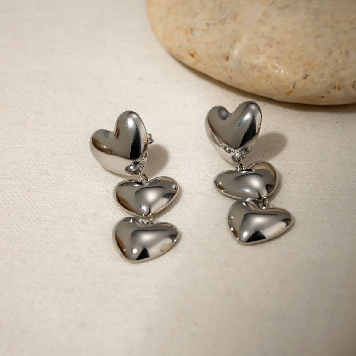 3 of Cups Dangle Heart Earrings