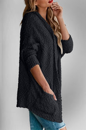 Book Nook Bouclé Open-Front Cardigan