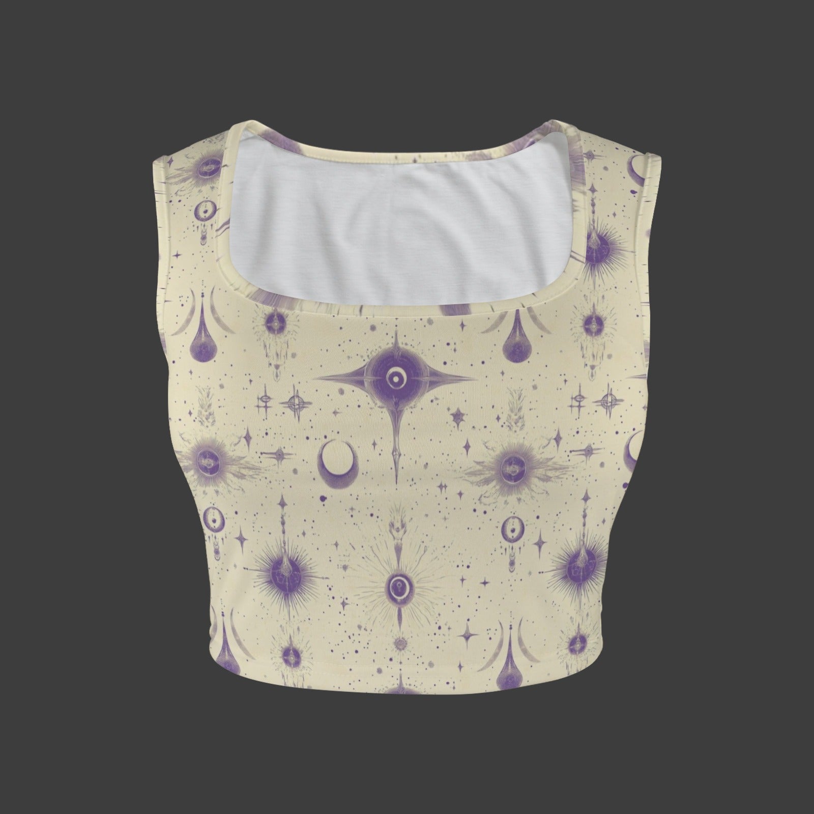 TK Exclusive Printed Square Neck Crop Tank Top | Twilight Kisses