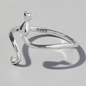 Curious Cat 925 Sterling Silver Ring