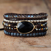 Black Agate Multi Strand Bracelet