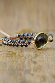 Intuition Enhancer Natural Labradorite & Hematite Bracelet