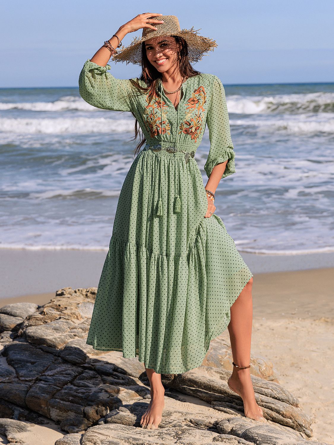 Ojai Embroidered Maxi Dress